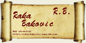 Raka Baković vizit kartica